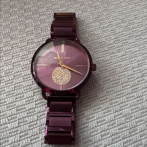 RARE Michael Kors Plum Portia Watch with Crystal Subdial